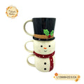 Christmas Snowman Trio Set Porcelain Cups