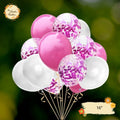 [TRIO] Pink Fuscia, White, Confetti Pink Fuscia Helium Latex Balloon