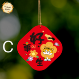 Assorted Square Wooden Plaque Chinese New Year Hanging Decorations