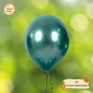 [UNO] Chrome Green Helium Latex Balloon