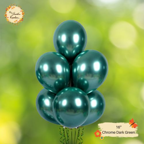 [UNO] Chrome Green Helium Latex Balloon