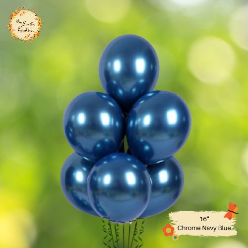 [UNO] Chrome Navy Blue Helium Latex Balloon