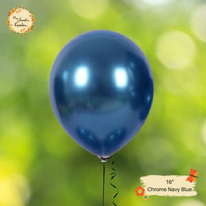 [UNO] Chrome Navy Blue Helium Latex Balloon