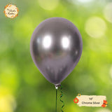 [UNO] Chrome Silver Helium Latex Balloon