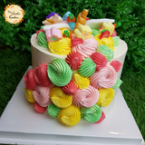 Tiffany Unicorn Artistic Cake with Drawn Eyes & Mini Unicorn (Gold)