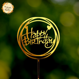 Circle Happy Birthday with Hearts Acrylic Insert