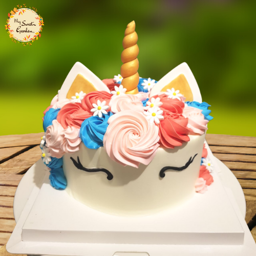 Tiffany Unicorn Artistic Cake (Floral, Blue, Pink, Red)