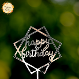 Double Framed Hexagonal Happy Birthday Acrylic Insert