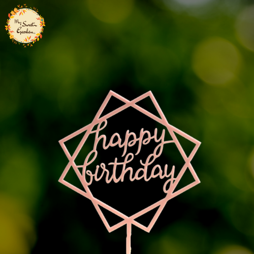 Double Framed Hexagonal Happy Birthday Acrylic Insert