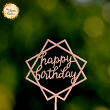 Double Framed Hexagonal Happy Birthday Acrylic Insert