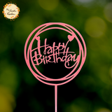 Circle Happy Birthday with Hearts Acrylic Insert