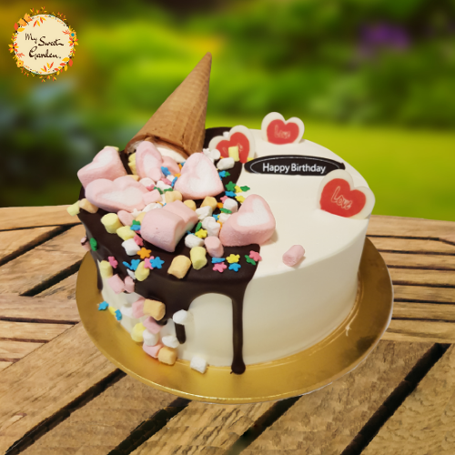 Melting Ice Cream Artistic Cake
