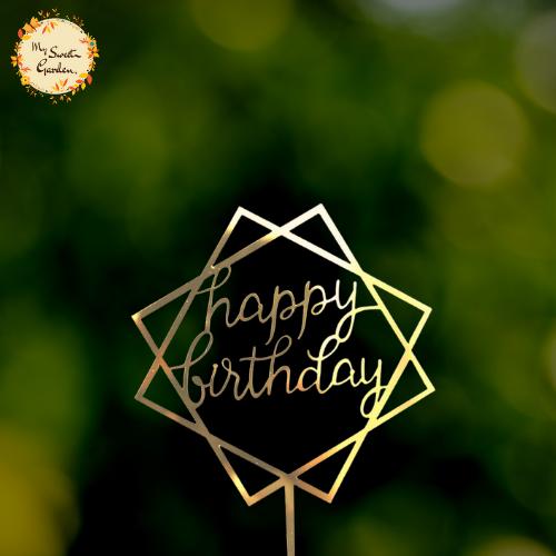 Double Framed Hexagonal Happy Birthday Acrylic Insert