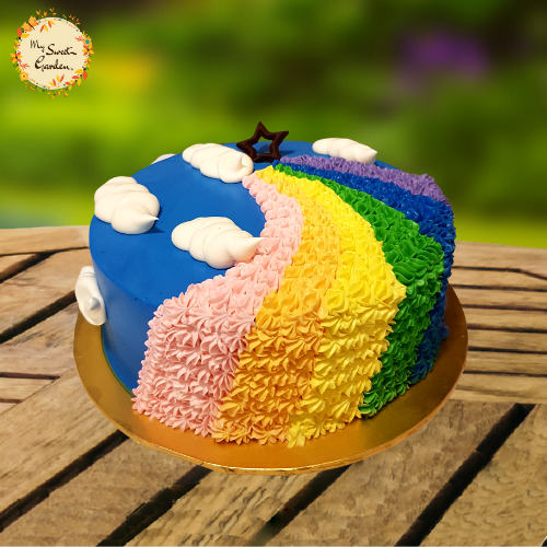 Rainbow Cloud Sky Artistic Cake