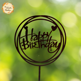 Circle Happy Birthday with Hearts Acrylic Insert