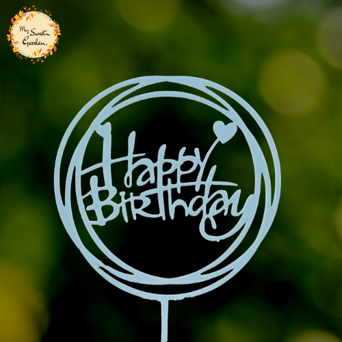 Circle Happy Birthday with Hearts Acrylic Insert