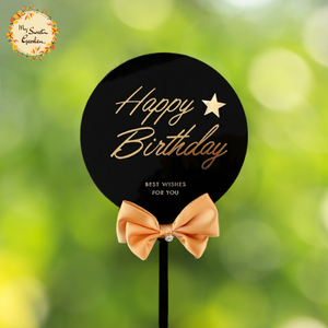 Classy Bow Happy Birthday Acrylic Insert