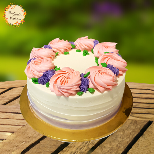 Pink Rose Artistic Cake