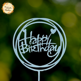 Circle Happy Birthday with Hearts Acrylic Insert