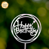 Circle Happy Birthday with Hearts Acrylic Insert