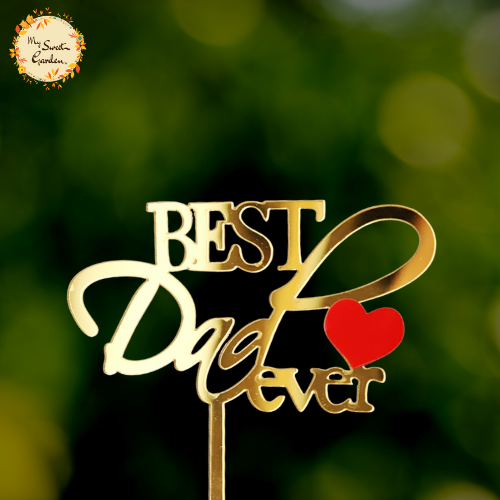 Cursive Best Dad Ever with Heart Acrylic Insert