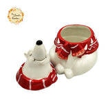Christmas Winter Polar Bears (Full Body) Porcelain Containers with Lid