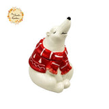 Christmas Winter Polar Bears (Full Body) Porcelain Containers with Lid