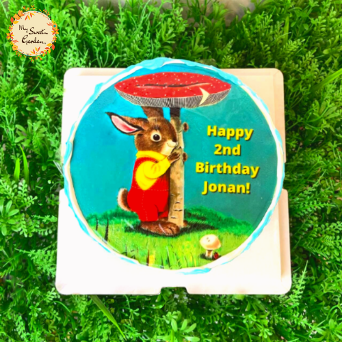 Round Stucco Digital Print Cake