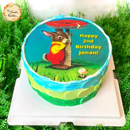 Round Stucco Digital Print Cake