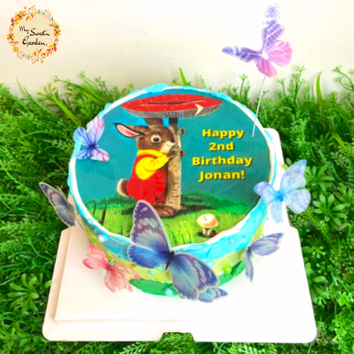 Round Stucco Digital Print Cake