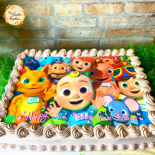 Rectangle Shell Border Digital Print Cake