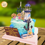 DIY Wavy Buttercream Painted Cake Base