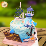 DIY Wavy Buttercream Painted Cake Base