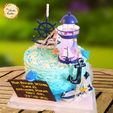 DIY Wavy Buttercream Painted Cake Base